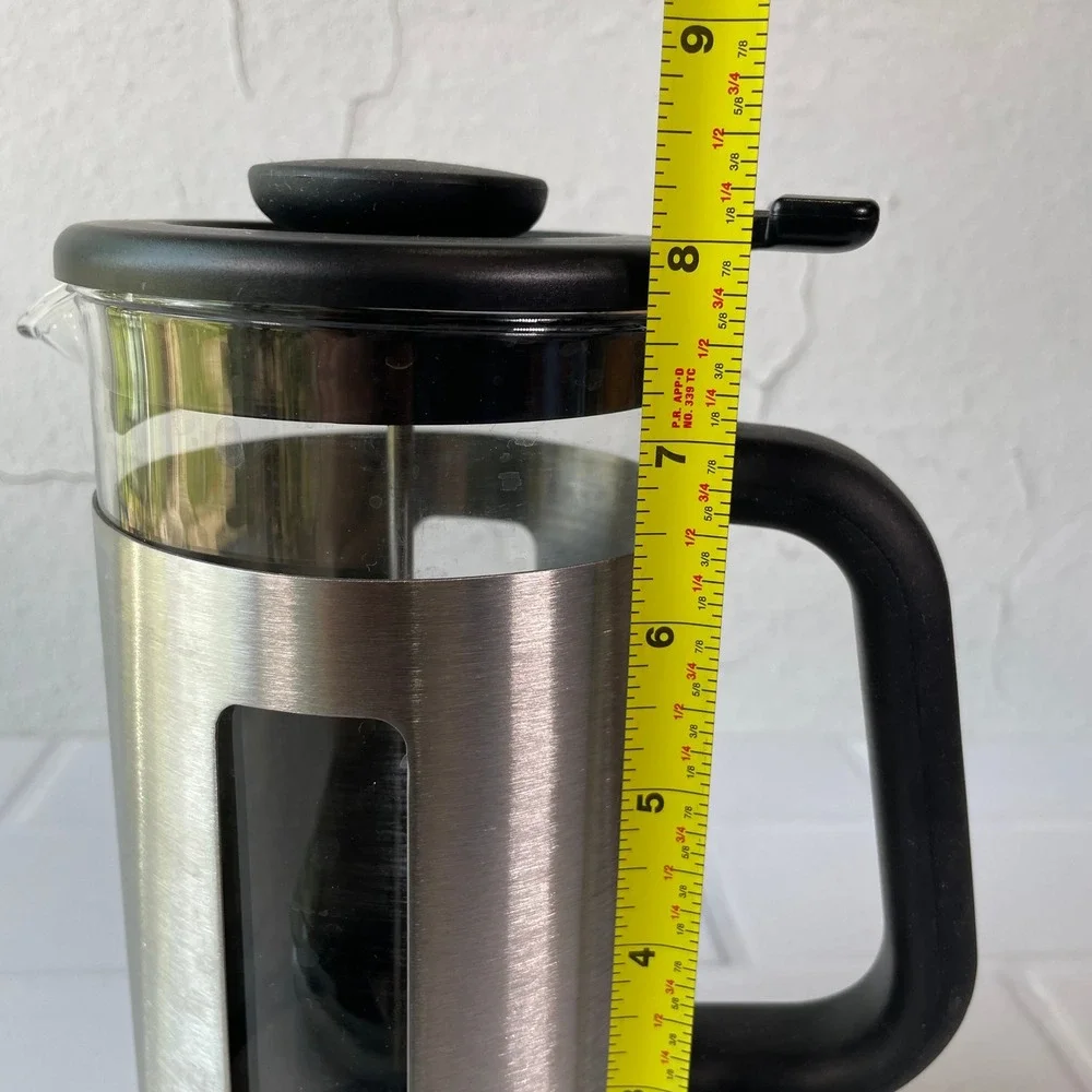 OXO Brew French Press Coffee Maker Stainless Steel Glass 8 Cup GroundsLifter